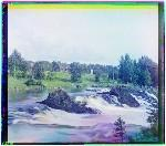 Вид на водопад Кивач сбоку. Фото: С.М. Прокудин-Горский